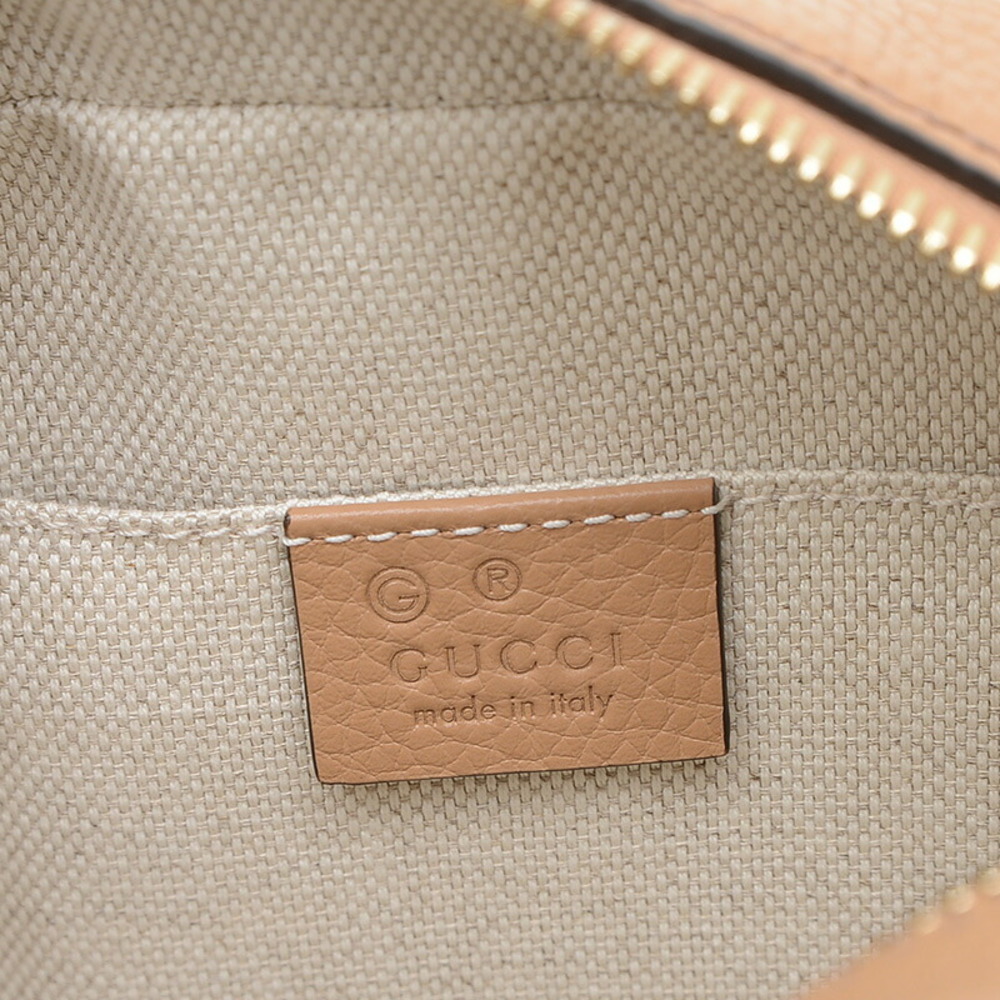 Gucci Shoulder Soho GG Interlocking Beige Bag Leather - Picture 6 of 7